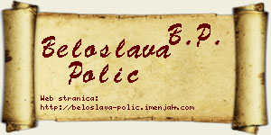Beloslava Polić vizit kartica